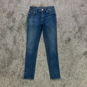 Earnest Sewn X Avec Les Filles Skinny Fit Jeans Womens 25 Dark Blue Denim Casual